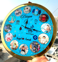 Clock Base with Acrylic Gold Ring And Front Depth - Ideal for 12Month Baby Clock