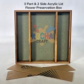 3 Part & 2 Side Acrylic Lid Flower Preservation Box