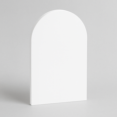 Arch MDF Plain Art Base - White Acrylic Primered (Gesso) - Ideal For Resin Art and Name Plates DIY Projects