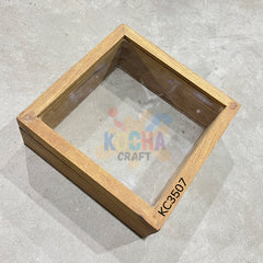 Box type 2 side Acrylic Flower Preservation wooden Frame (KC3507) – Elegant Wooden Memory Keepsake