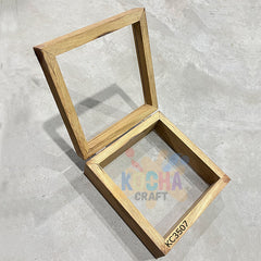 Box type 2 side Acrylic Flower Preservation wooden Frame (KC3507) – Elegant Wooden Memory Keepsake