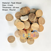 Round (Set of 6 pcs) Natural Teak Wood Shape for Resin art table