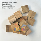 Square (Set of 6 pcs) Natural Teak Wood Shape for Resin art table
