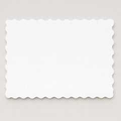 Wavy Rectangle MDF Plain Art Base For Name Plate -Pre-Primered White- Ideal For Resin Art and DIY Project