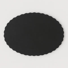 Wavy Oval MDF Plain Art Base For Name Plate -Pre Primered Black - Ideal For Resin Art and DIY Project