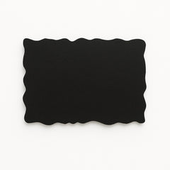Irregular Wavy Rectangle MDF Plain Art Base For Name Plate -Pre Primered Black- Ideal For Resin Art and DIY Project