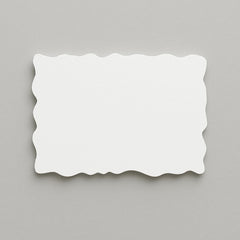 Irregular Wavy Rectangle MDF Plain Art Base For Name Plate -Pre Primered White- Ideal For Resin Art and DIY Project