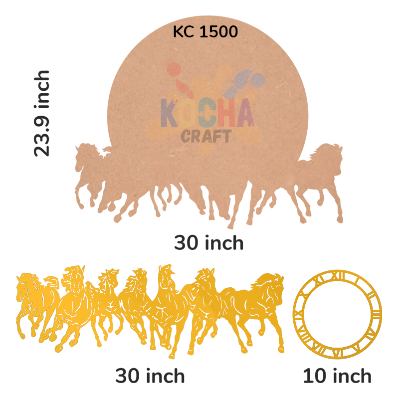 7 Horse Watch Base with Acrylic 7 Horse & Roman Ring (KC1500)