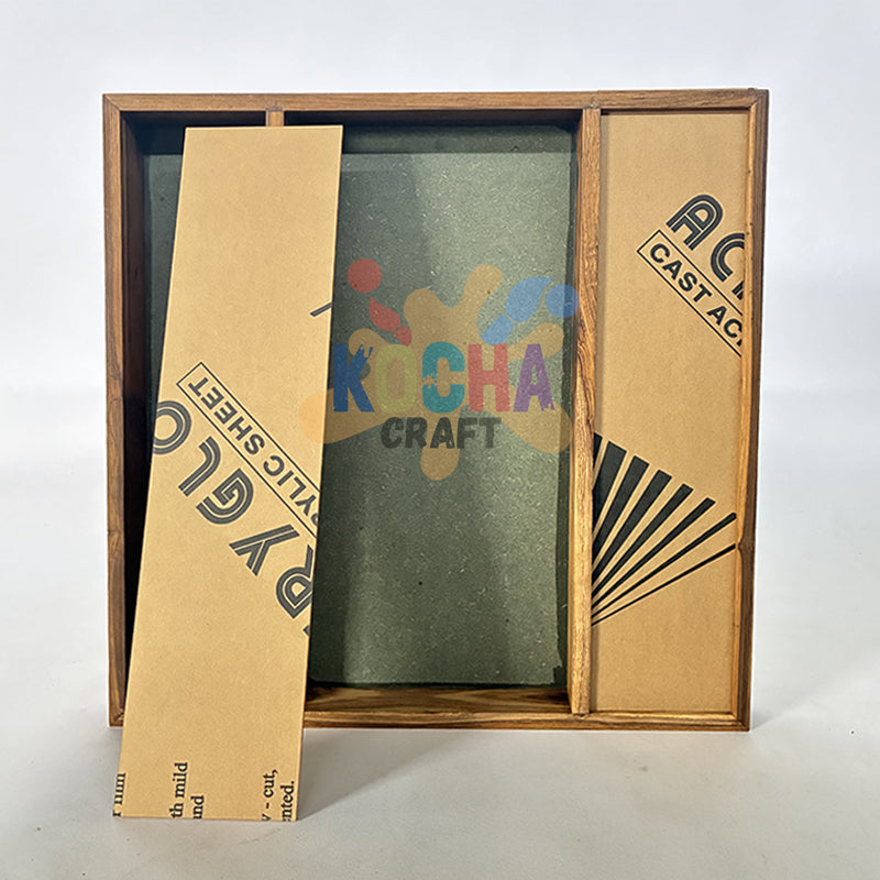 3 Part & 2 Side Acrylic Lid Flower Preservation Box