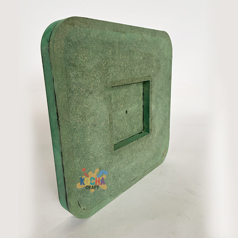 Cavity Clock (Rounded Square Shape) HDF Base with Acrylic Lead for Resin Art