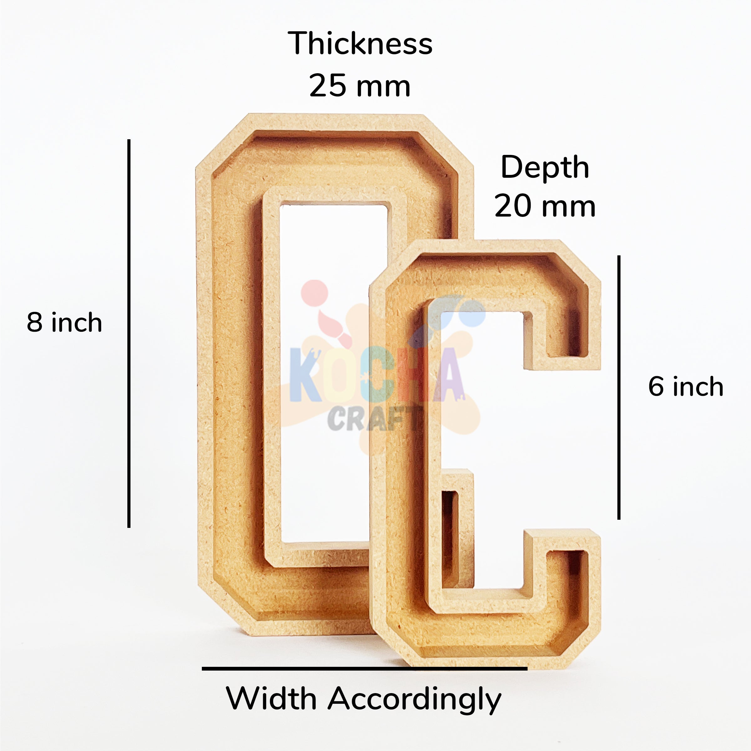 Engraved MDF Letters For Art&Craft