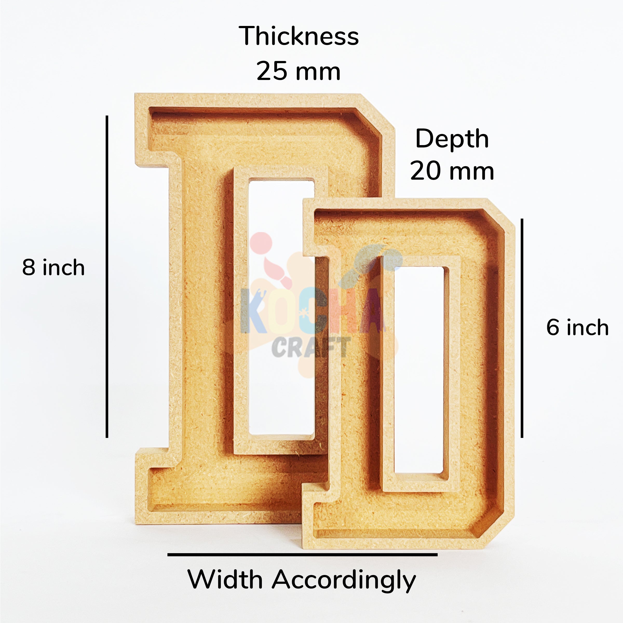 Engraved MDF Letters For Art&Craft