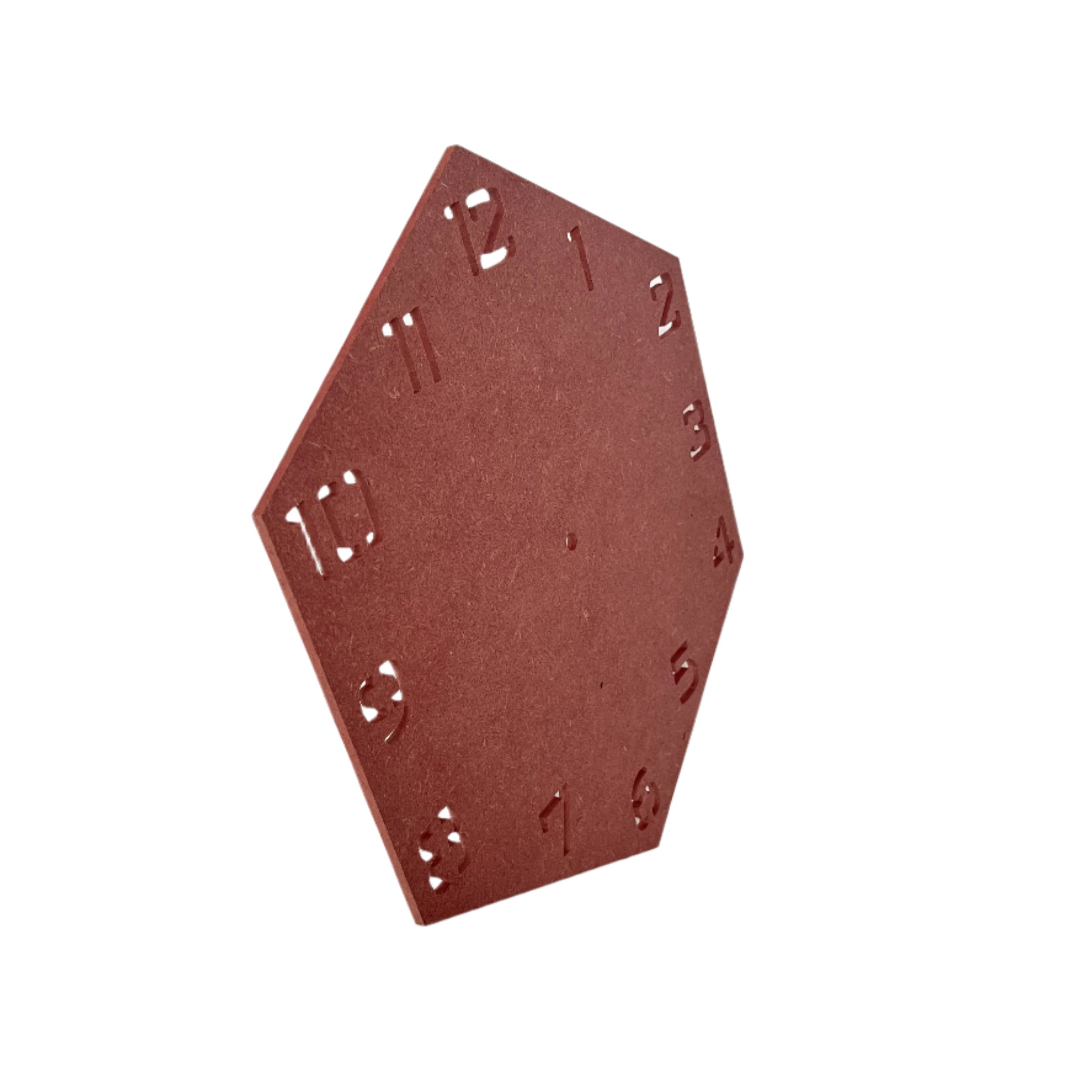 Hexagon Clock With Numbers Cutout
