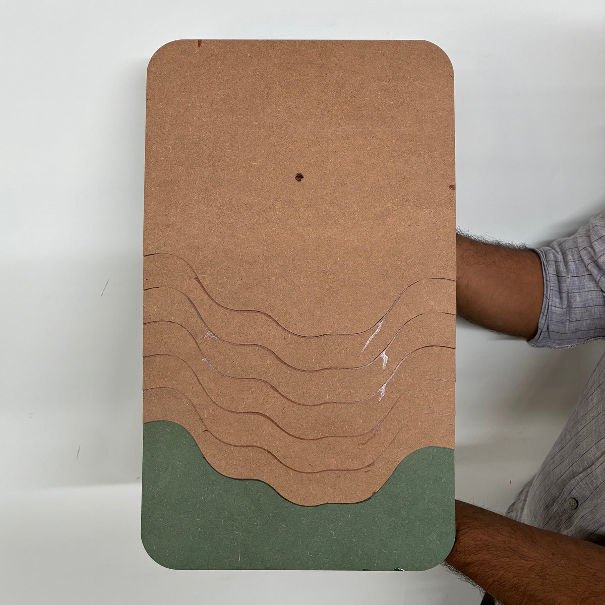 Rectangular Multilayer Clock Base With Wavy Layers - Best For Making Ocean Effect Resin Clock