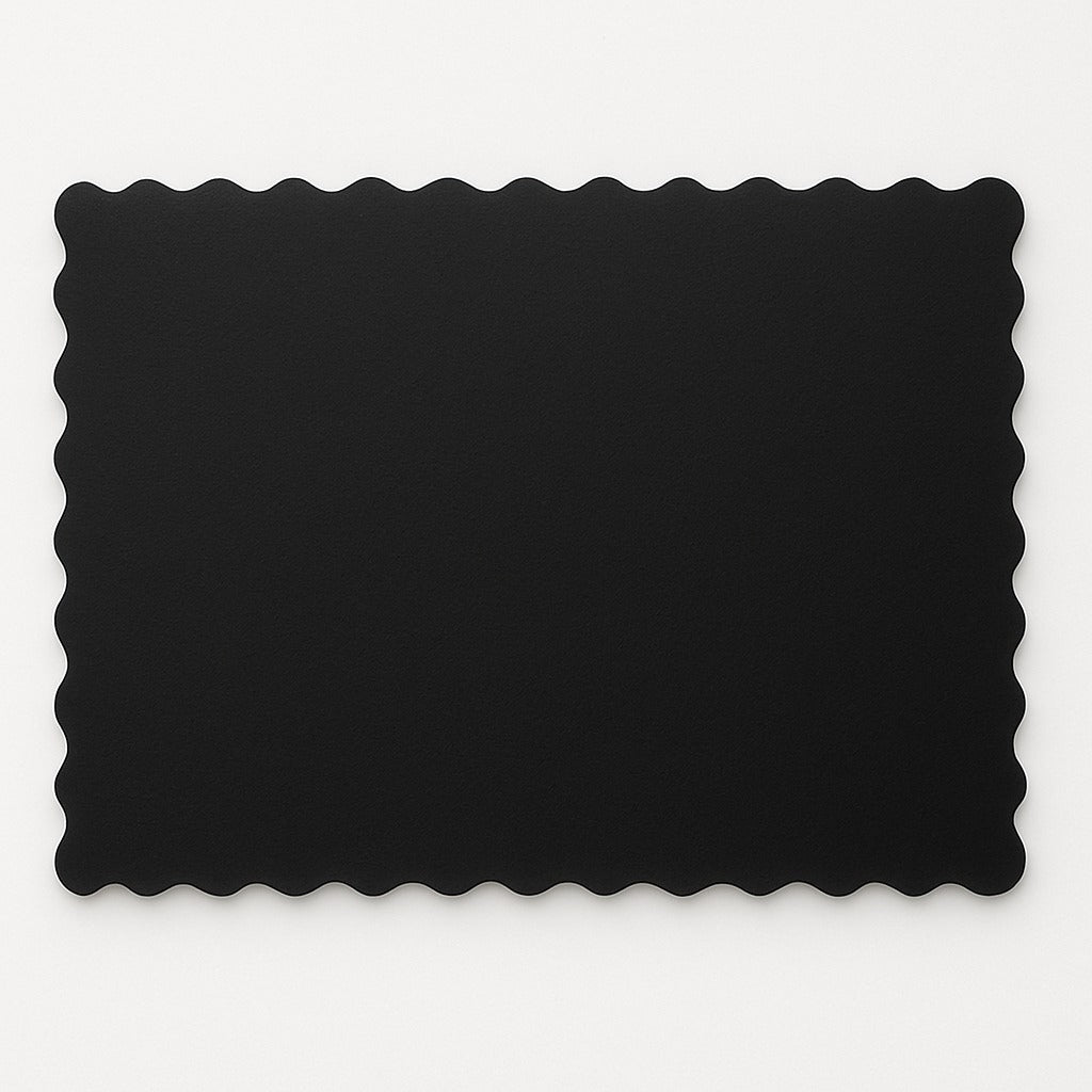 Wavy Rectangle MDF Plain Art Base For Name Plate -Pre-Primered Black- Ideal For Resin Art and DIY Project