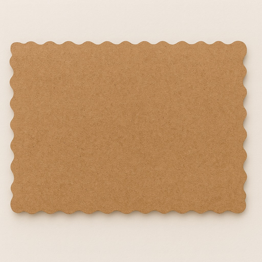 Wavy Rectangle MDF Plain Art Base For Name Plate - Ideal For Resin Art and DIY Project