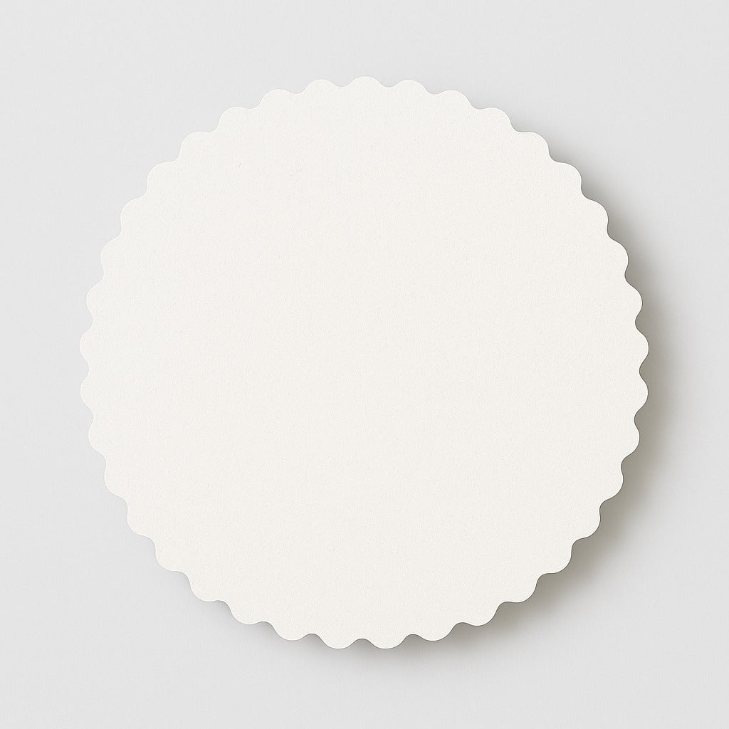 Wavy Round White Pre-Primered MDF Plain Art Base - Ideal For Resin Art and Name Plates DIY Project
