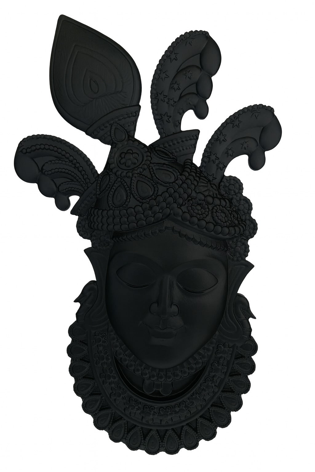 Shrinathji Face Sculpture - White/Black Pre-Primered