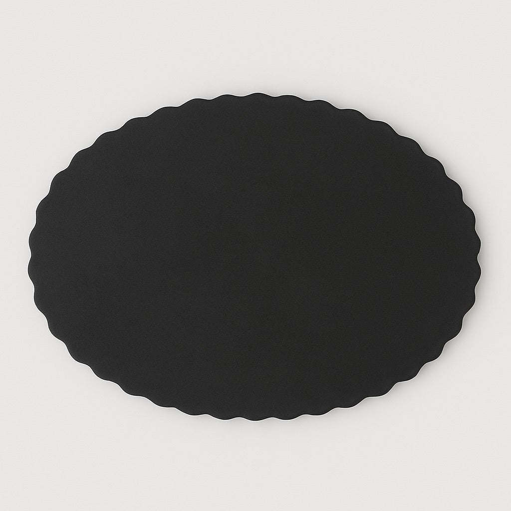 Wavy Oval MDF Plain Art Base For Name Plate -Pre Primered Black - Ideal For Resin Art and DIY Project