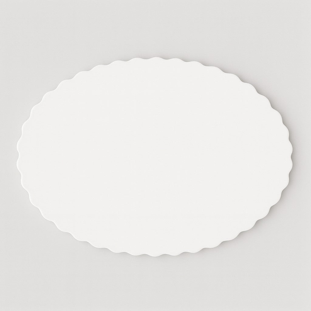 Wavy Oval MDF Plain Art Base For Name Plate -Pre Primered White - Ideal For Resin Art and DIY Project