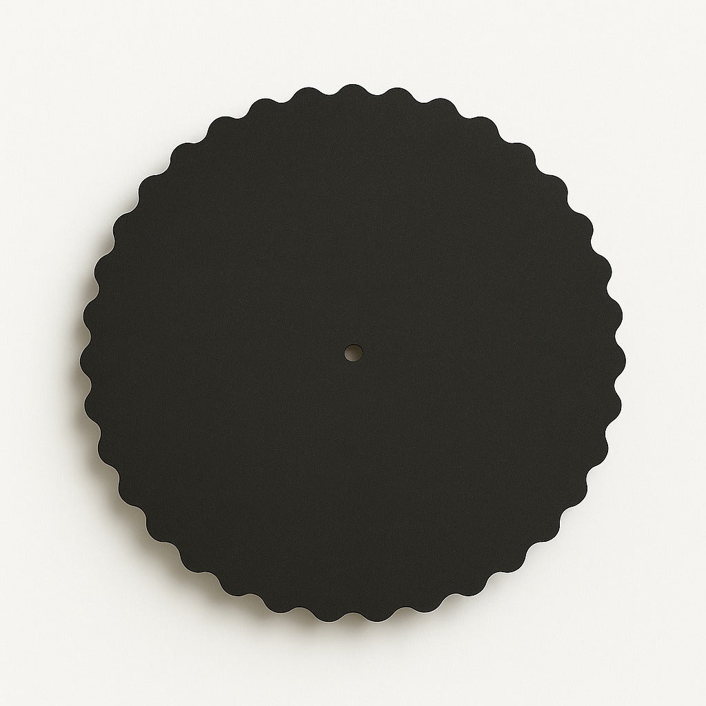 Wavy Round MDF Plain Art Base For Clock - Black Pre-Primered - Ideal For Resin Art and  DIY Project