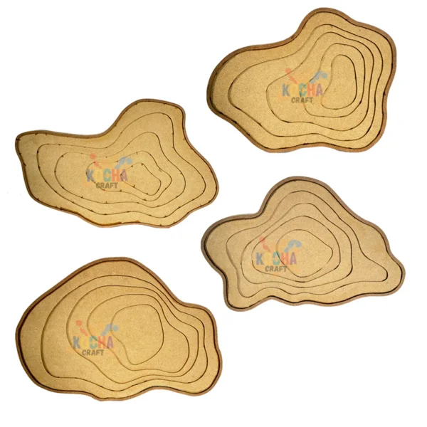Multilayer Wall ARt Set of 4 Piece Set - Resin ARt Base - DIY decor