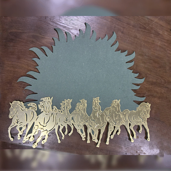 7 Horse Sun Clock HDF Base For Resin art (Size-24/30/36 inch)
