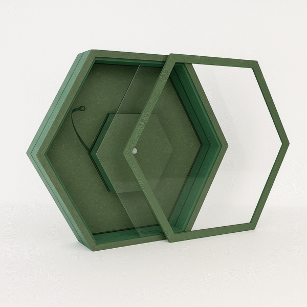 Cavity Clock (Hexagon Shape) HDF Base with Acrylic Lead for Resin Art(Size-14/16/18 inch) - Ideal For Resin Art And DIY Projects - Without Primer & With White/Black Primer