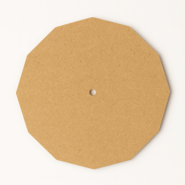 Sharp Edge Dodecagon MDF Clock Base (Medium Size- 18/20/22/24 inch)- Ideal For Resin Art And DIY Projects - Without Primer & With White/Black Primer