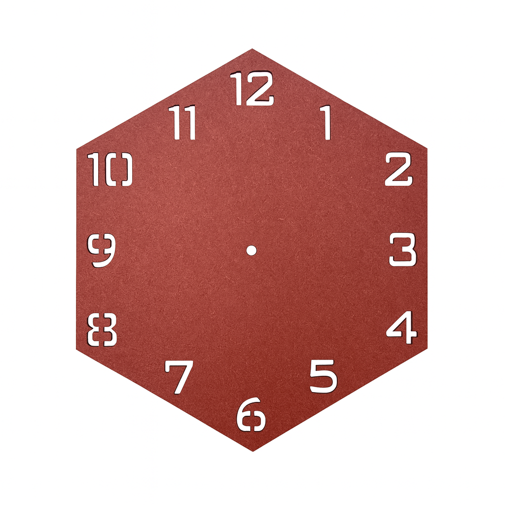 131 Hexagon Clock With Numbers Cutout (Size - 12/14/16/18 Inch) - Ideal For Resin Art And DIY Projects - Without Primer & With White/Black Primer - Image 1