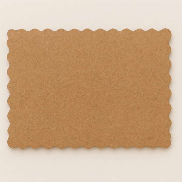 Wavy Rectangle MDF Plain Art Base For Name Plate (Size-9/12,11/15,13.5/18,15/21,16/21 Inch) -Ideal For Resin Art And DIY Projects - Without Primer & With White/Black Primer