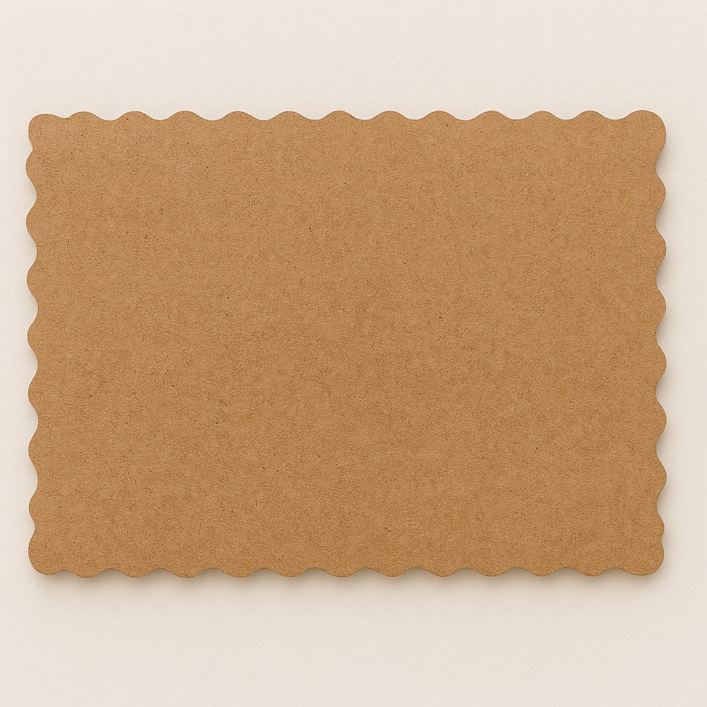 152 Wavy Rectangle MDF Plain Art Base For Name Plate (Size-9/12,11/15,13.5/18,15/21,16/21 Inch) -Ideal For Resin Art And DIY Projects - Without Primer & With White/Black Primer - Image 1