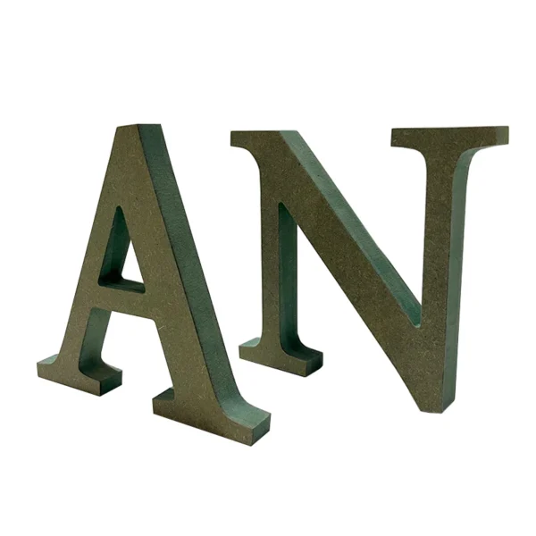 Alphabate Capital Green HDF Letters For Art&Craft - Ideal For Resin Art And DIY Projects