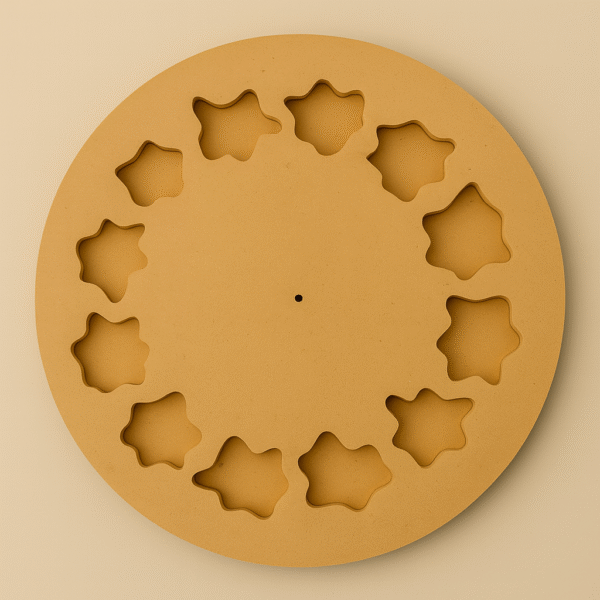 Agate 12 Cavity Flower Preservation MDF Clock Base (Size- 15/18/21/24 inch) - Ideal For Resin Art And DIY Projects - Without Primer & With White/Black Primer