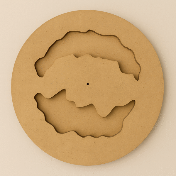 Agate 2 Cavity Flower Preservation MDF Clock Base (Size- 15/18/21/24 inch) - Ideal For Resin Art And DIY Projects - Without Primer & With White/Black Primer