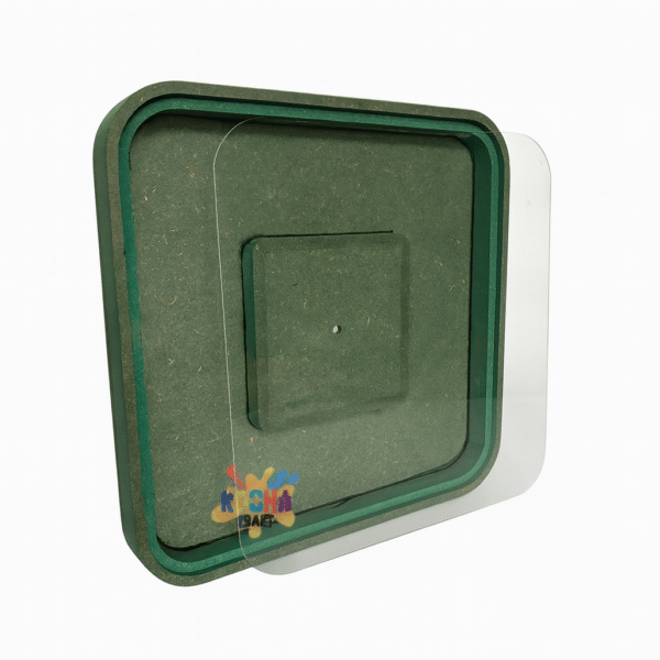 Cavity Clock (Rounded Square Shape) HDF Base with Acrylic Lead for Resin Art(Size-14/16/18 inch) - Ideal For Resin Art And DIY Projects - Without Primer & With White/Black Primer