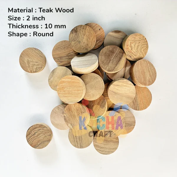 Round (Set of 6 pcs) Natural Teak Wood Shape for Resin art table