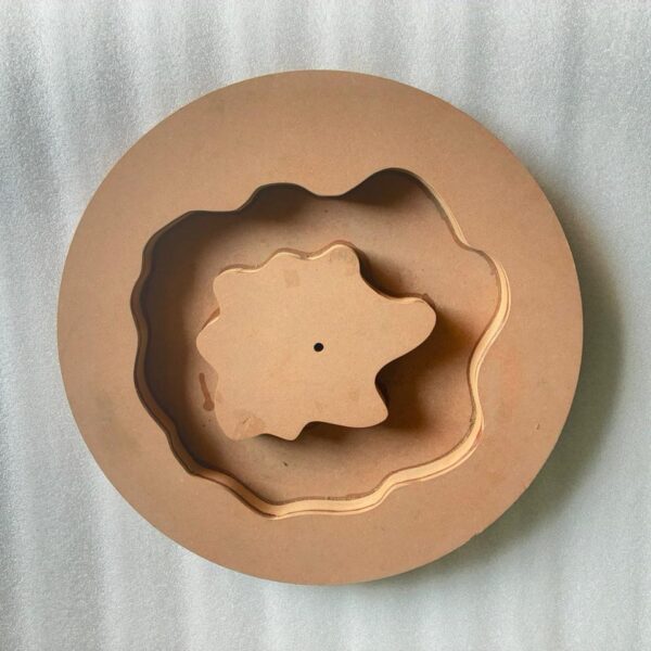 Agate Circular Cavity Flower Preservation MDF Clock Base (Size- 15/18/21/24 inch) - Ideal For Resin Art And DIY Projects - Without Primer & With White/Black Primer