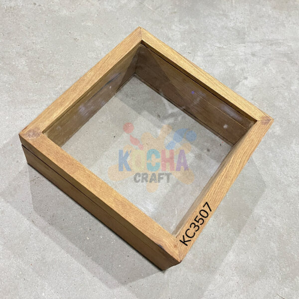 Box type 2 side Acrylic Flower Preservation wooden Frame (KC3507) – Elegant Wooden Memory Keepsake