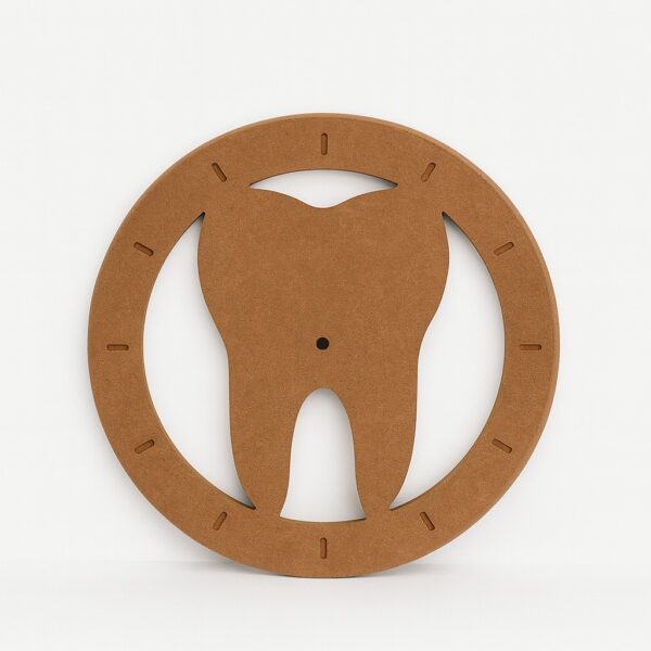 Tooth-Shaped MDF Wall Clock -  Ideal For Resin Art And DIY Projects