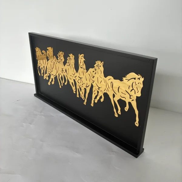 7 Horse Black Wall Frame