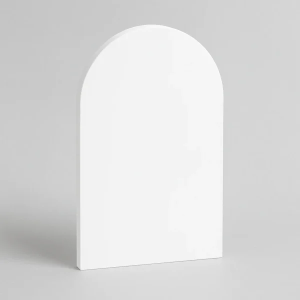 Arch MDF Plain Art Base - White & Black Acrylic Primered (Gesso) - ( Sharp Edges ) - Ideal For Resin Art and Name Plates DIY Projects
