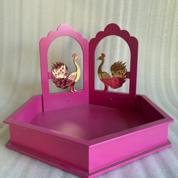 hexagon  with Peacock Tray (4 pcs Set) for Any Function