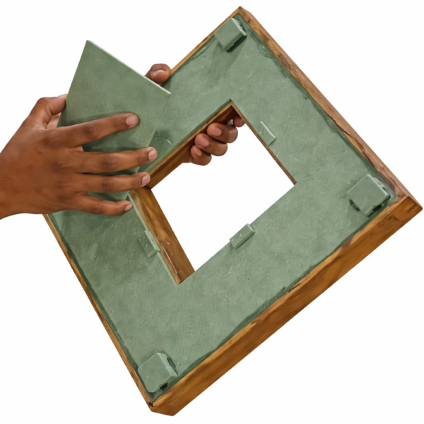 Photo Change - Interchangeable Teakwood Varmala Preservation Frame - With HDF Opeb-Close Base Lid