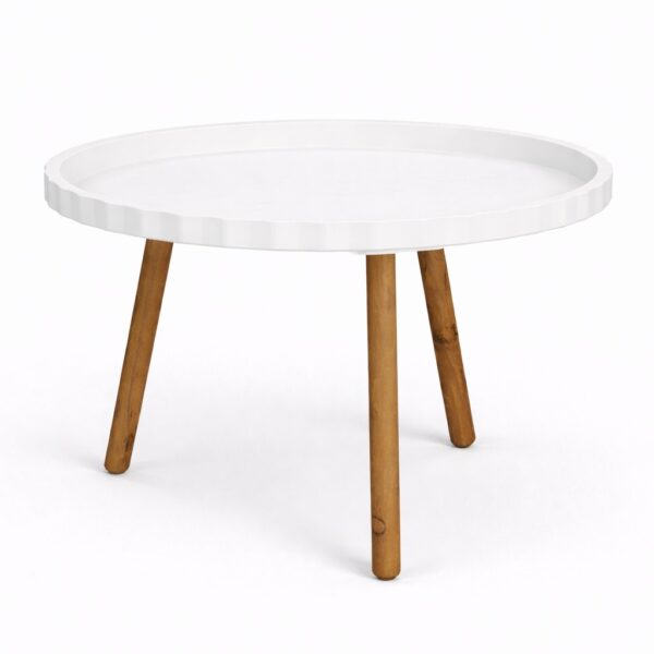 Flutted Borderd MDF Pond Coffee Table Base for Resin Art - DIY Decor - White Primered