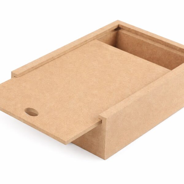 MDF Box With Slider Lid - Ideal for Personal Storage Box - Artificial MDF/ White Primered / Black Primered