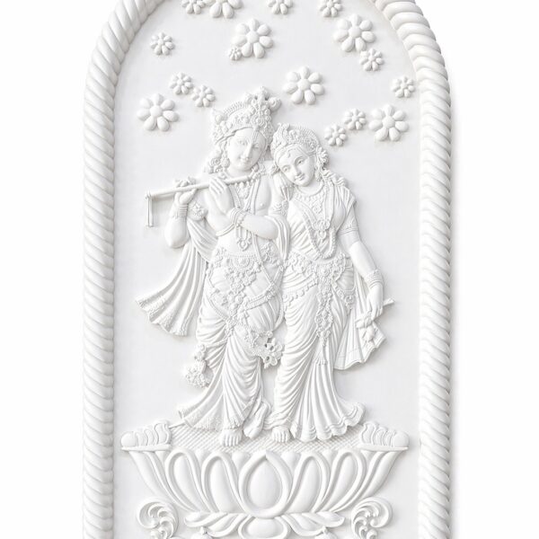 RadhaKrishna 3D - HDMR/White Primered - Wall Decor Art Base