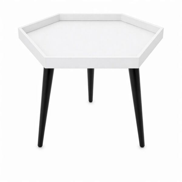 Hexagone MDF Pond Coffee Table Base for Resin Art With 1" Working Depth - DIY Decor - White Primered