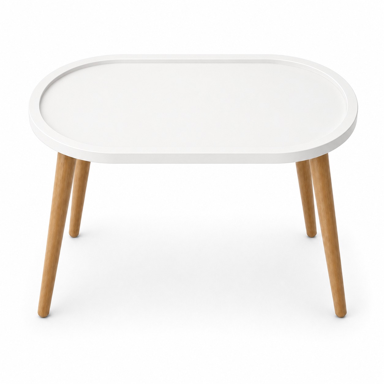 11d13722-0d90-45c1-bc51-ec1bdcf1f4f3 Capsule Shaped HDF Coffee Table Base for Resin Art - White Primered - DIY Decor - Image 1