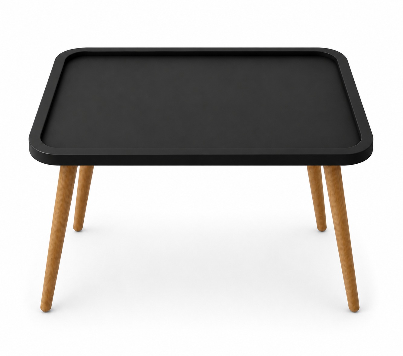 159c16bf-e8f3-49c7-9dc3-b9b2cdac0322 (1) Capsule Shaped HDF Coffee Table Base for Resin Art - Black Primered - DIY Decor - Image 1
